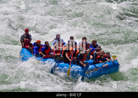 White Water Rafting on the Sand River near Jackson Hole, Wyoming, USA. Stock Photo