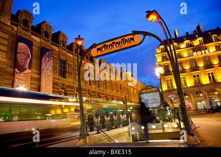 Europe, France, Paris (75), Palais Royal-Musee du Louvre metro station dating of 1900 by Hector Guimard Stock Photo