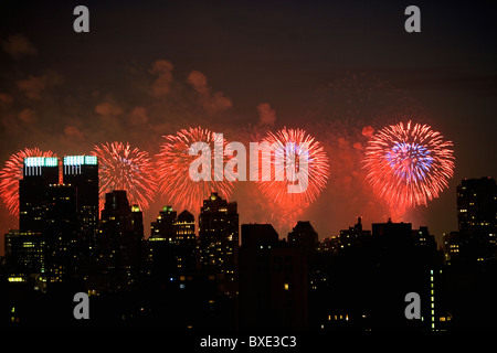 Fireworks over New York City skyline Stock Photo - Alamy