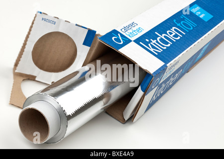 Caterers aluminum kitchen foil 500mm wide by 75 metres in length Stock Photo