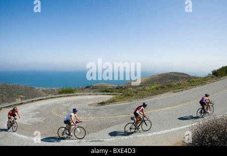 Cyclists in Malibu Stock Photo