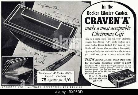 Advert for Craven A cigarettes circa 1935 by Carreras Ltd Stock Photo