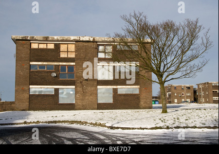 Former council flats, to be demolished, Sholver estate,Oldham, (Oldham East + Saddleworth  Const. ), Greater Manchester,  UK Stock Photo