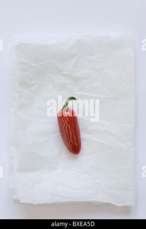 Fresno pepper on parchment paper Stock Photo