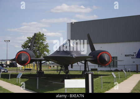 SR-71 Blackbird jet spy plane at the Virginia museum of aviation in Richmond, Virginia. Stock Photo