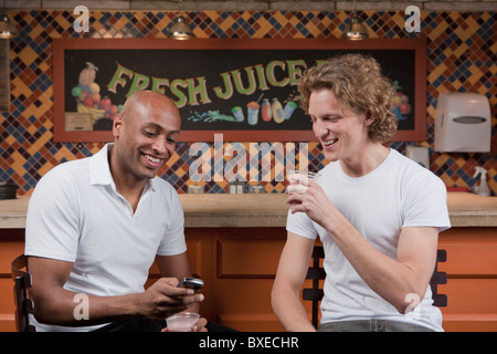 Customers in juice bar Stock Photo