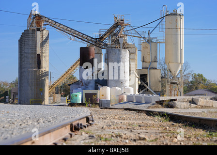 An industrial cement processing facility. Stock Photo