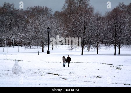 Winter Snowfall - Green Park - Westminster - London Stock Photo