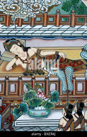 Mural at Jogyesa Buddhist temple, Seoul, South Korea Stock Photo