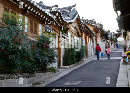 Bukchon Hanok Village South Korea. Traditional Korean houses. Serene ...