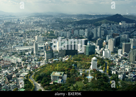 View from Seoul Tower, Seoul, South Korea Stock Photo