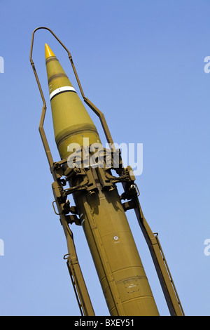 A Scud ballistic missile on display at the Army Day celebrations in Sofia Bulgaria Stock Photo