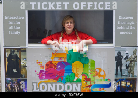 Tourist Information booth on the South Bank in London just next to the London Eye. Stock Photo