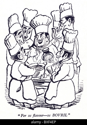 1946 advertisement for Bovril featuring French chefs Stock Photo