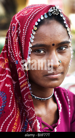 Gadia Lohar. Nomadic Rajasthan young woman. India's wandering blacksmiths. India Stock Photo