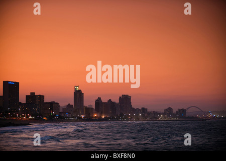 View of Durban skyline from the Point Development. Durban. KwaZulu Natal, Suedafrika. Stock Photo