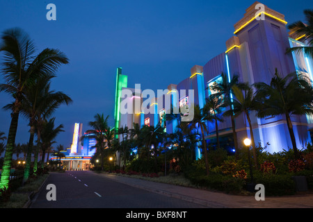 The Suncoast Casino at night. Durban. KwaZulu Natal. South Africa. Stock Photo