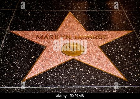 Hollywood Walk of Fame Star of Marilyn Monroe Stock Photo