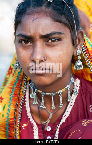 Gadia Lohar. Nomadic Rajasthan teenage girl. India's wandering blacksmiths. India Stock Photo