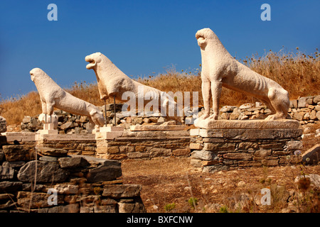 The Lions of Delos Cyclades islands Stock Photo - Alamy