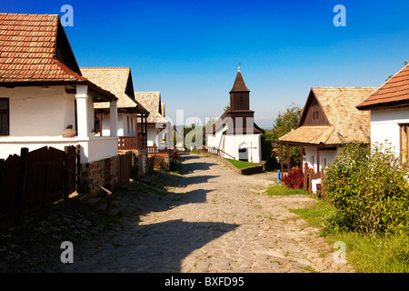 Main Street of Hollókő ( Holoko ) Paloc ethnographic village. Hungary Stock Photo