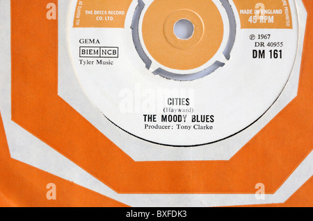 The Moody Blues 1967 single 'Cities' Stock Photo