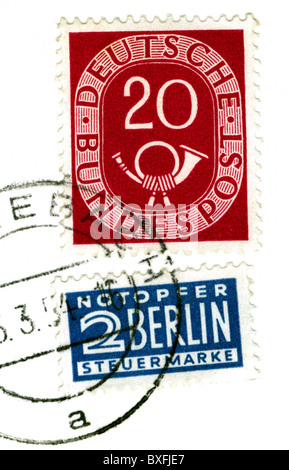 mail / post, postage stamps, German stamps, stamped, Germany, 1954, Additional-Rights-Clearences-Not Available Stock Photo