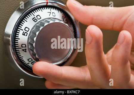 Front view of fingers searching security code Stock Photo