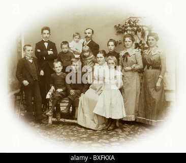 people, family with many children, Bavaria, Germany, circa 1895, Additional-Rights-Clearences-Not Available Stock Photo