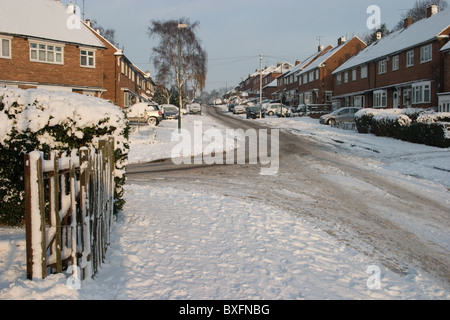 urban snow scene in Strood Kent Stock Photo