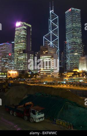 The amazing Hong Kong skyline as seen from Kowloon. The imposing structures include bank of china, Stock Photo