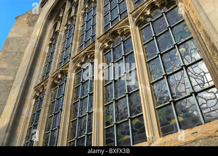 Stained glass windows on Bury St Edmonds Cathedral Suffolk UK Stock Photo