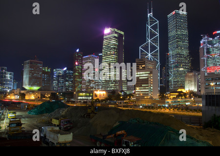 The amazing Hong Kong skyline as seen from Kowloon. The imposing structures include bank of china, Stock Photo