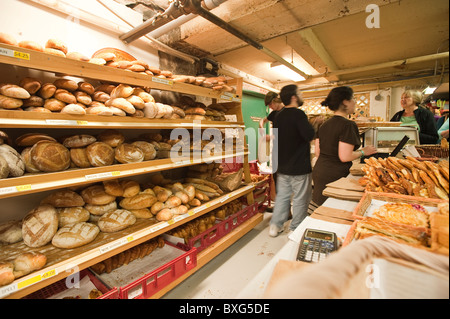 Bakery bread pastries in Halifax Seaport Farmers Market, Nova Scotia, Canada. Stock Photo