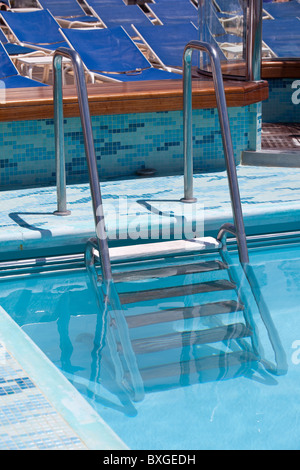 steps into swimming pool Cunard liner Queen Victoria Stock Photo