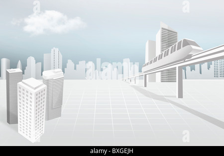 urban scenery in illustration Stock Photo