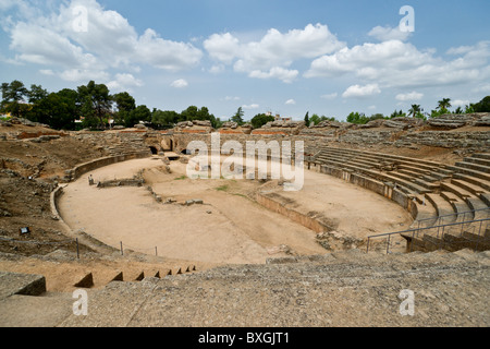 Roman amphitheater in Mérida, Spain. Stock Photo
