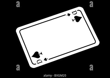 Queen of spades isolated on black background Stock Photo