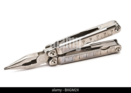 Multi-tool isolated on white background Stock Photo