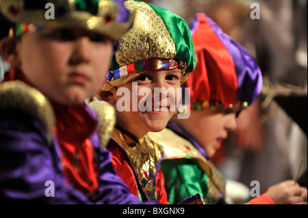 Children performing in a primary school christmas nativity play, UK Stock Photo