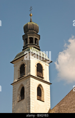 Austria Kitzbuhel Church Tower Stock Photo