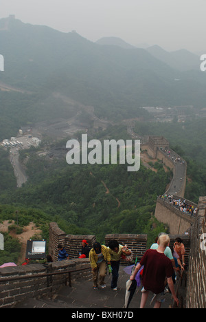 A crowded day at The Great Wall, Badaling Stock Photo