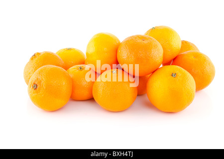 pile of tangerines isolated on white background Stock Photo