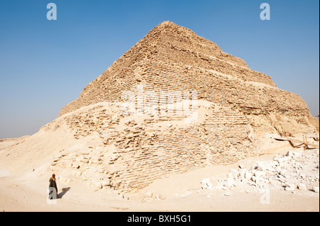 Egypt, Saqqara. Saqqara or Sakkara pyramids. Stock Photo