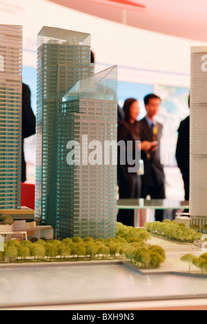 FRANCE CANNES. 10th March 2009. MIPIM the world's biggest property fair. Skyscraper models Stock Photo