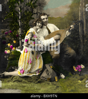 people, couples, love couple, studio shot, Germany, circa 1929, Additional-Rights-Clearences-Not Available Stock Photo
