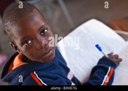 Kids in the school, Chinotimba, Vicfalls, Zimbabwe, Africa. Stock Photo