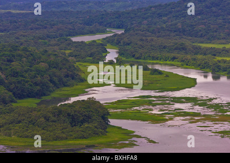 GAMBOA, PANAMA - river and rain forest along Panama Canal zone. Stock Photo