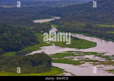 GAMBOA, PANAMA - river and rain forest along Panama Canal zone. Stock Photo