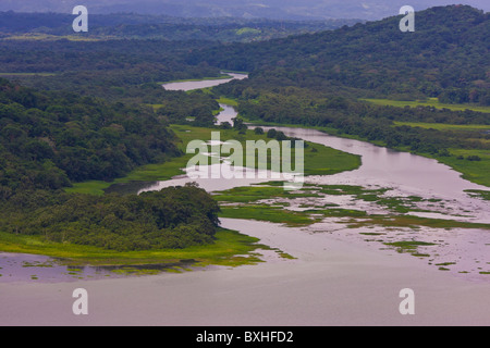 GAMBOA, PANAMA - river and rain forest along Panama Canal zone. Stock Photo